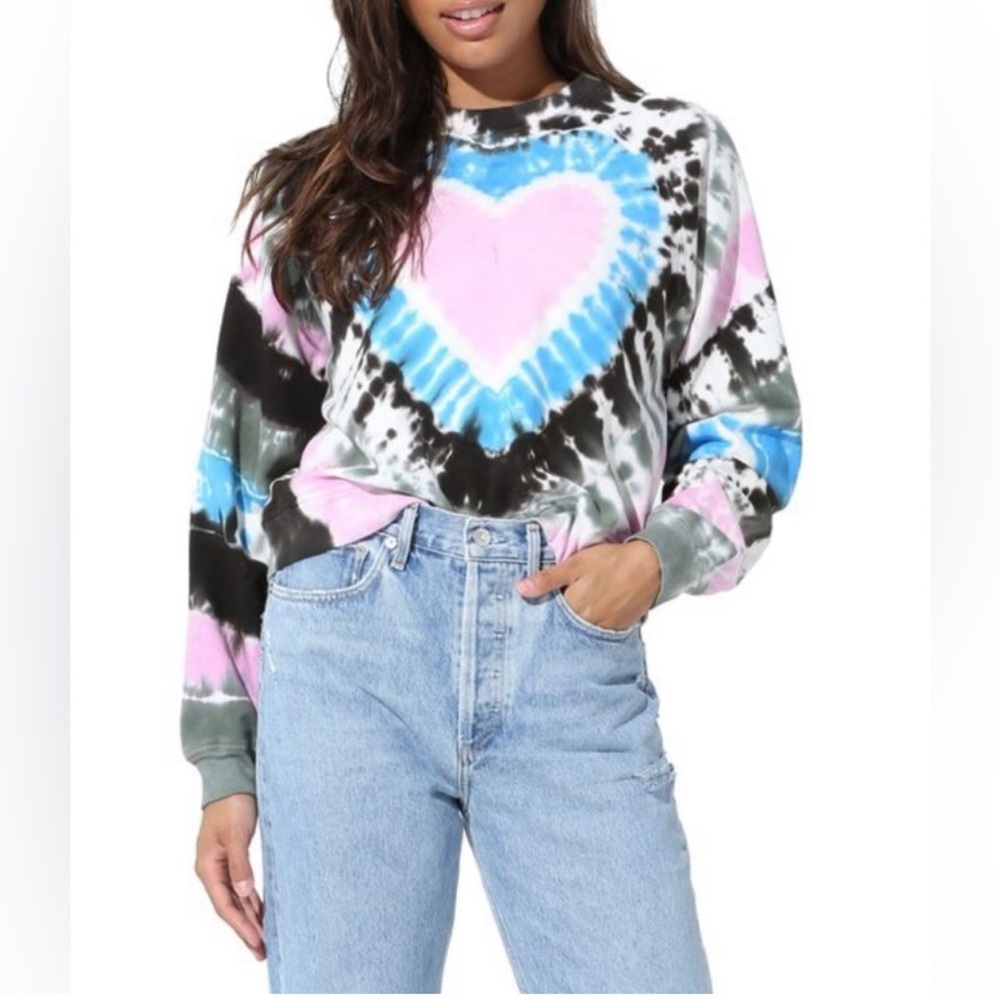 Electric & Rose Heart Print Tie Dye